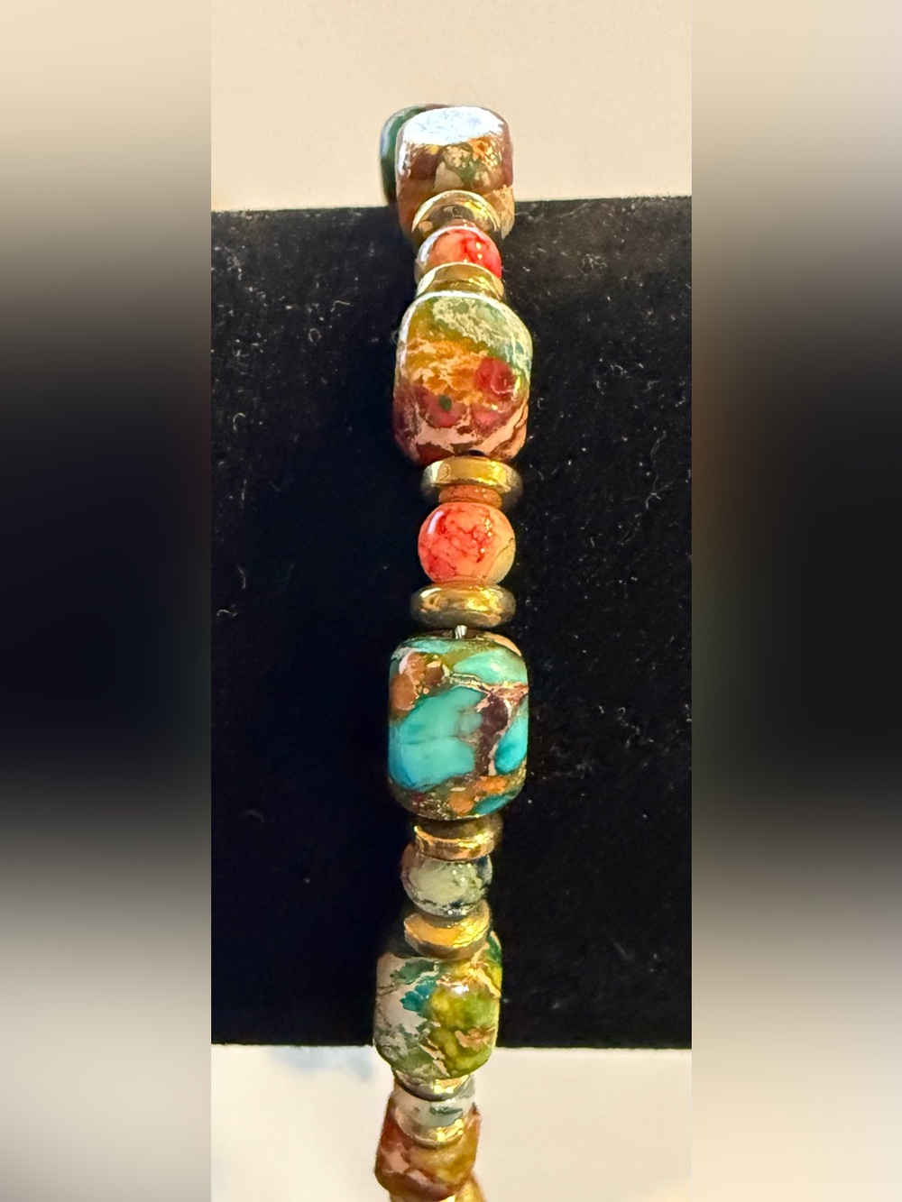 Turquoise & Coral Mixed Bead Women's Bracelet - Artisan Style
